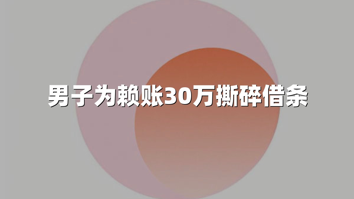 男子为赖账30万撕碎借条