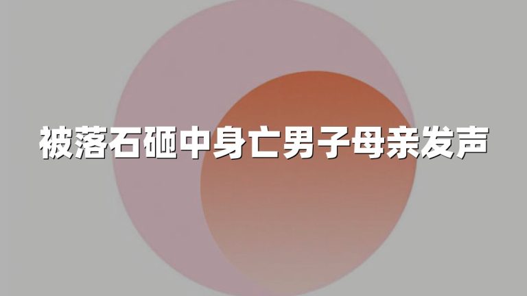 被落石砸中身亡男子母亲发声