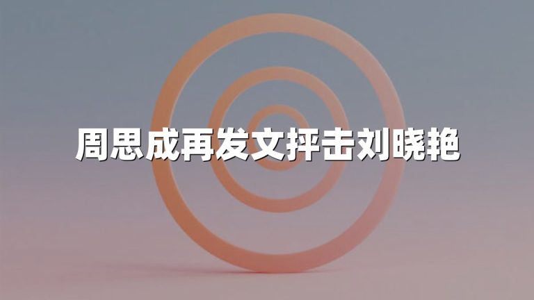 周思成再发文抨击刘晓艳