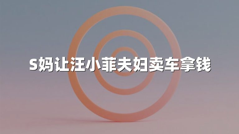 S妈让汪小菲夫妇卖车拿钱