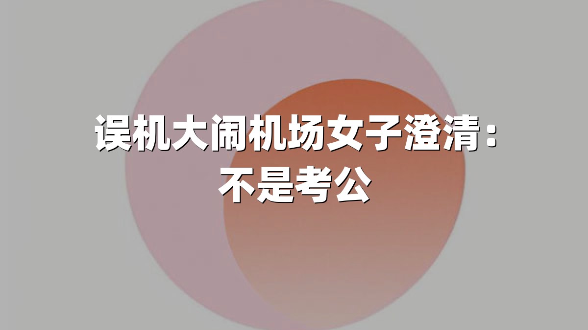 误机大闹机场女子澄清：不是考公