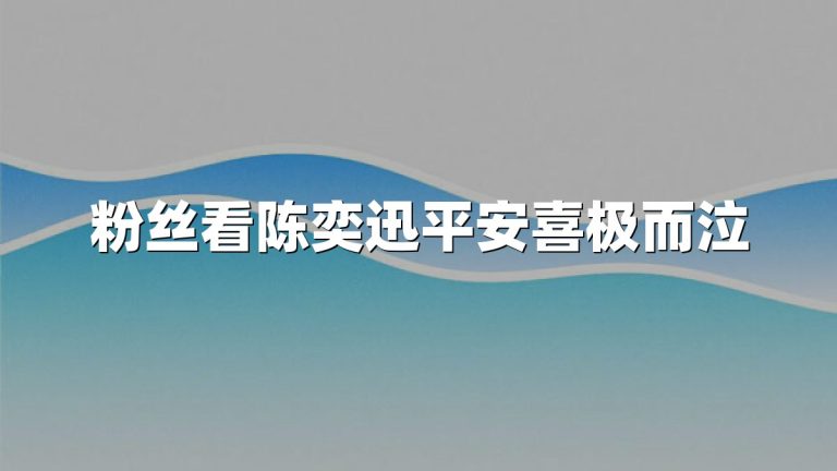 粉丝看陈奕迅平安喜极而泣