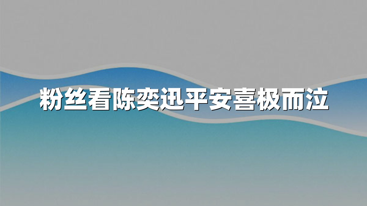 粉丝看陈奕迅平安喜极而泣